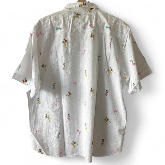 Tommy Bahama Nova Wave Flamingo Tango Seersucker Button Shirt Mens Size XL - Picture 2 of 6
